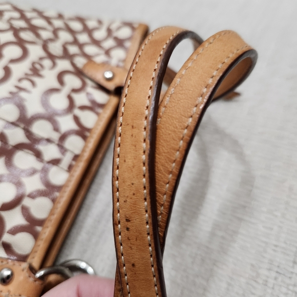 Rare Coach Leah Op Art Coated Canvas Handbag Purse - Picture 7 of 11